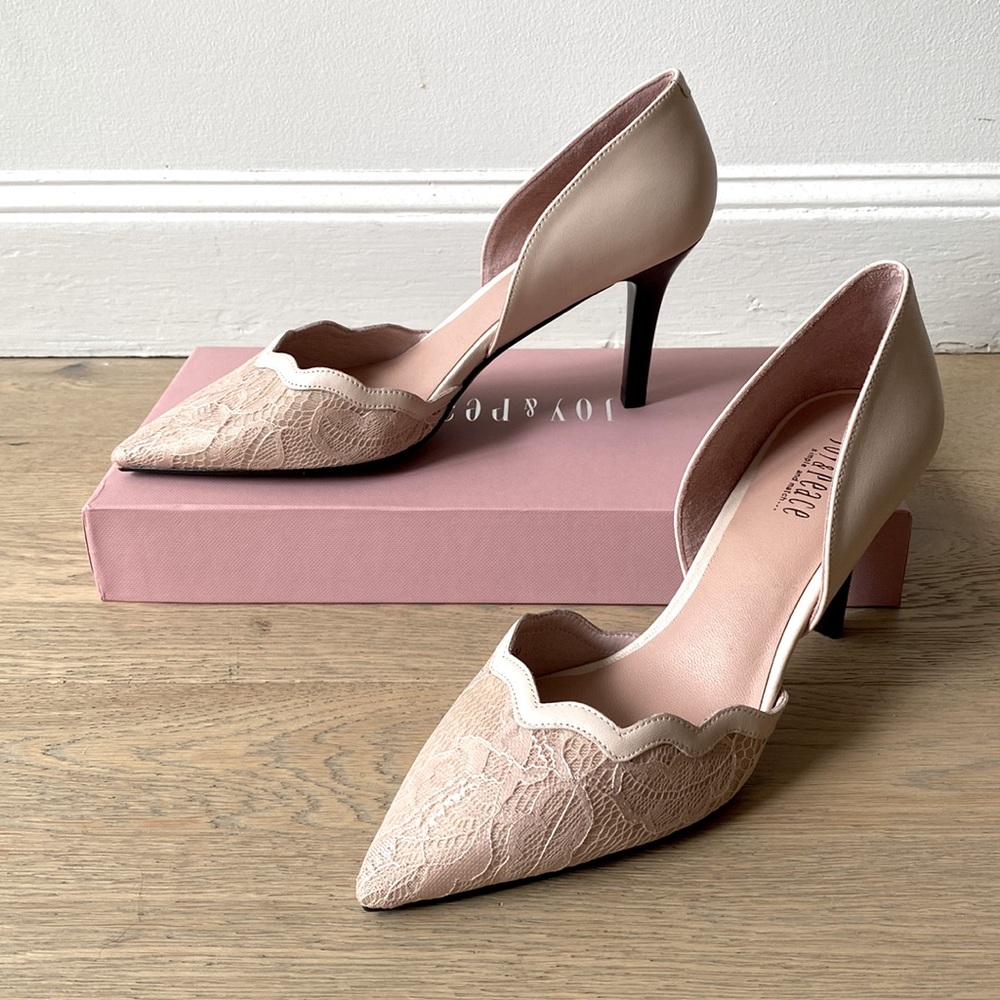 Lace Beige Heels